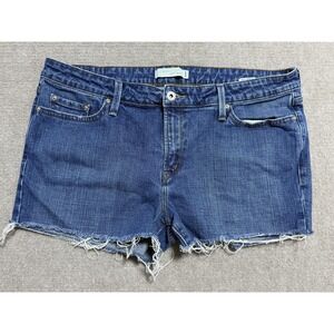 Levis 545 Shorts Womens 16 Denim Frayed Cutoff‎ Low Boot Cut Distressed Casual
